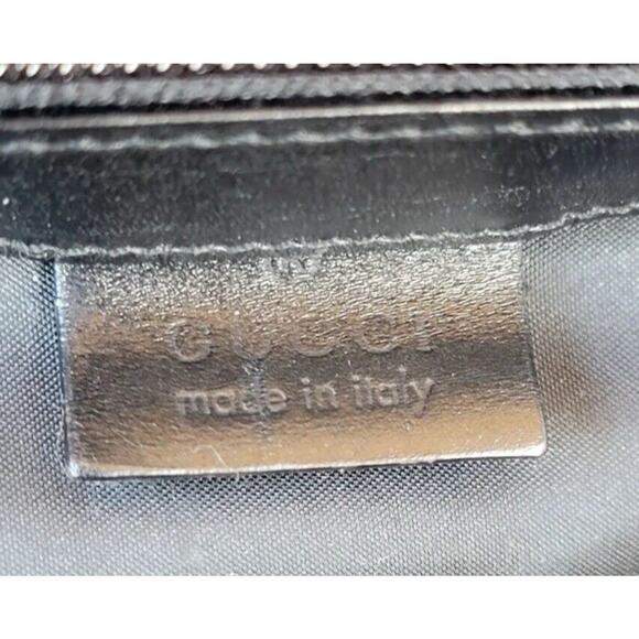 NEW Authentic GUCCI Black Cosmetic Pouch Travel Case Nylon Leather Unisex - Picture 6 of 7